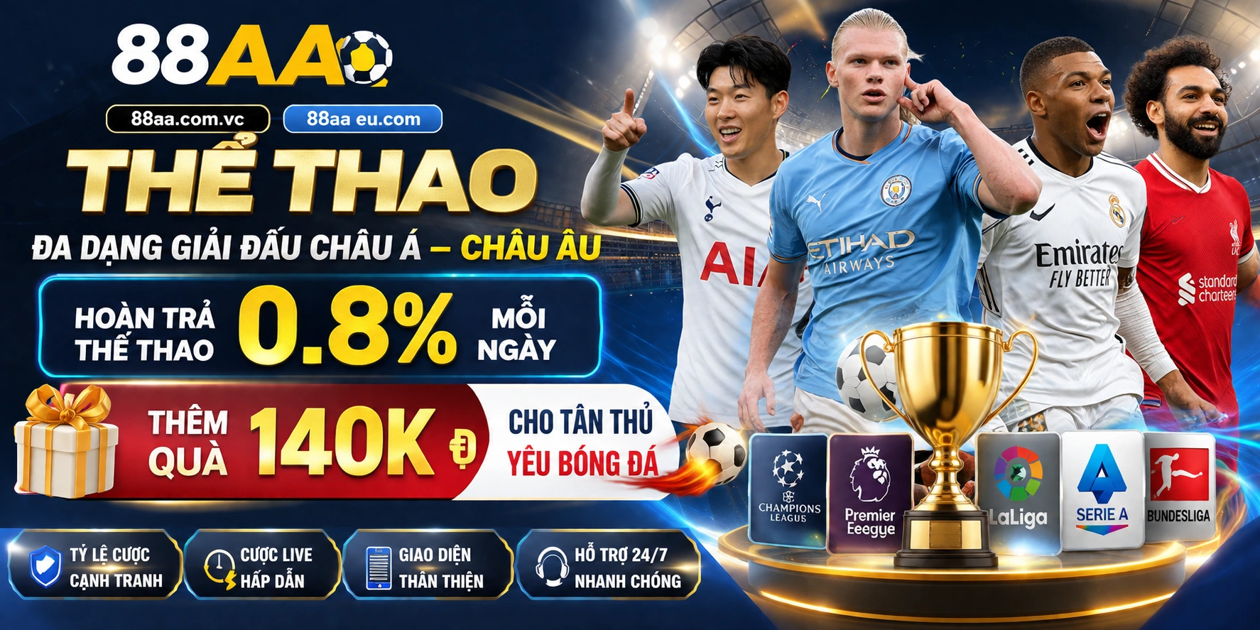 88AA thể thao giao diện